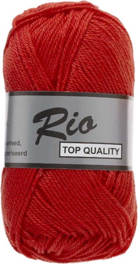 Lammy Yarns Rio Katoen garen Tomaat (044) 1 bol van 50 gram pendikte 3 -3 5 mm