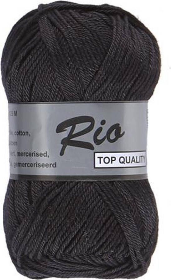 Lammy Yarns Rio katoen garen zwart (001) naald 3 a 3 5 mm 1 bol