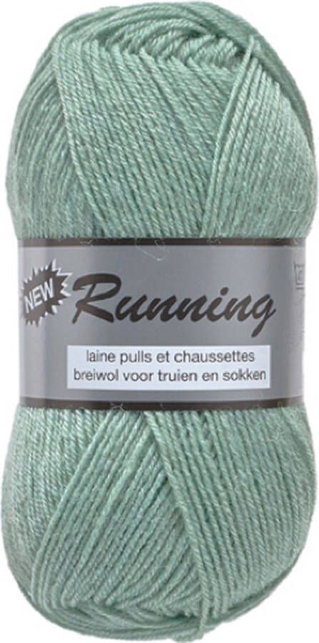 Lammy Yarns Running Sokkenwol Mint (062) 1 bol wol en acryl garen pendikte 3-4 mm. 50 grams