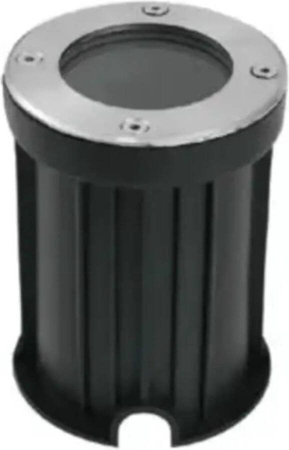 Lampinno Round ground light stainless steel -GU10 Grondspot rond satijn nikkel