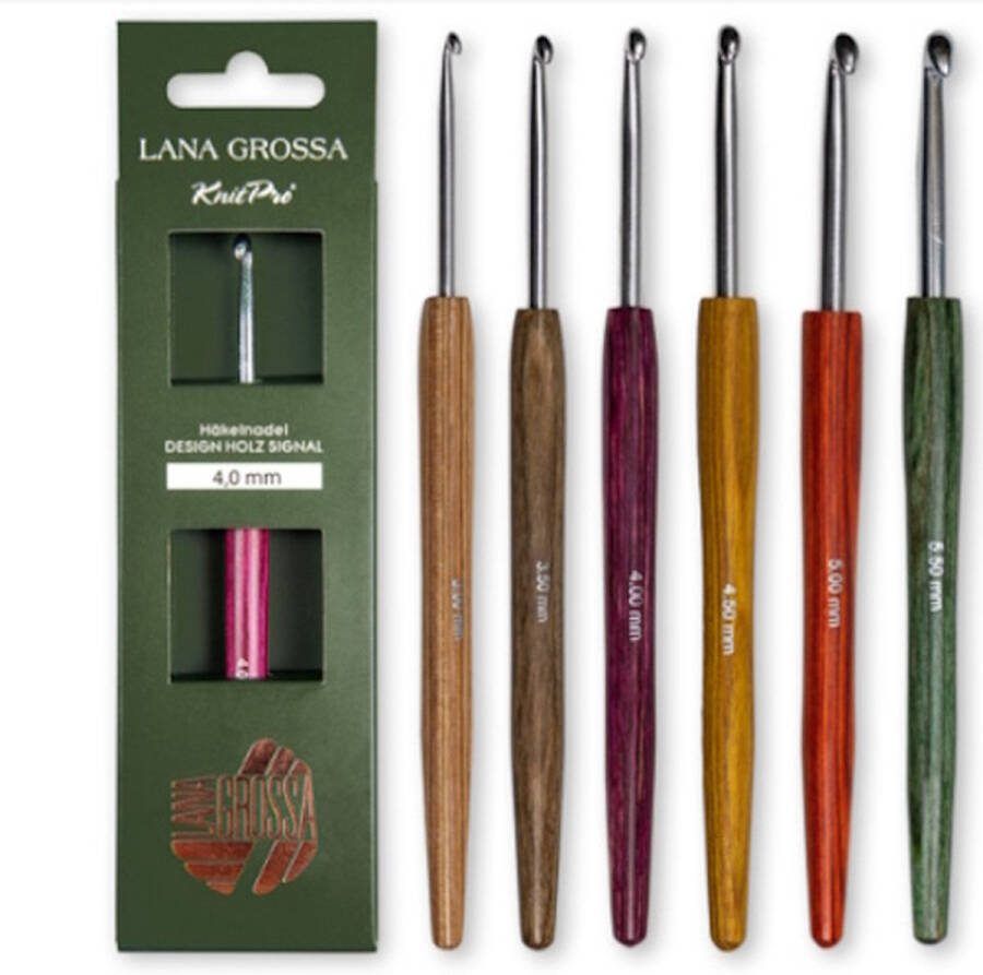 Lana Grossa Haaknaald met houten handvat 10.00 mm