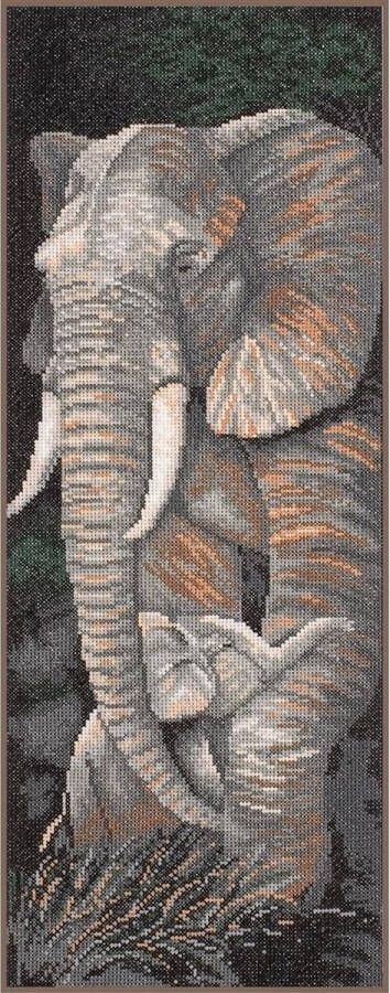 Lanarte borduurpakket 34962 wildlife olifant met jong