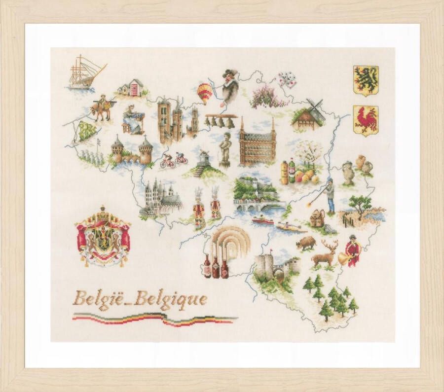 Lanarte Borduurpakket Kaart van België