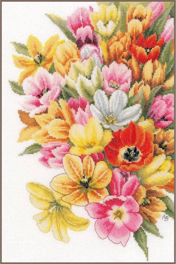 Lanarte borduurpakket PN0202674 marjolein bastin bedek met tulpen