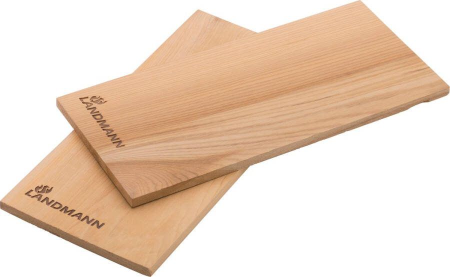 Landmann Rookplank Cederhout Set van 2 stuks mild van smaak 14 x 30 x 1 cm Rookplankje cederhout Rookplank BBQ Rookplankjes kamado