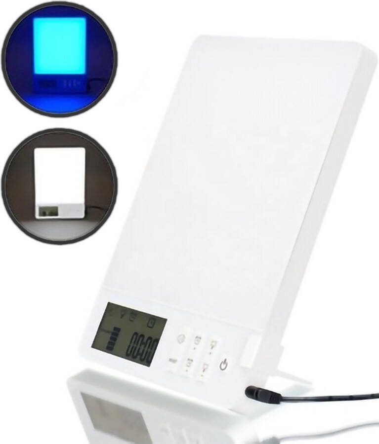 Lanedo Lichttherapie Lamp met 5 standen Daglichtlamp UV-Vrij Zonlicht Lamp Incl timerfunctie en Blauw Licht Anti Depressie