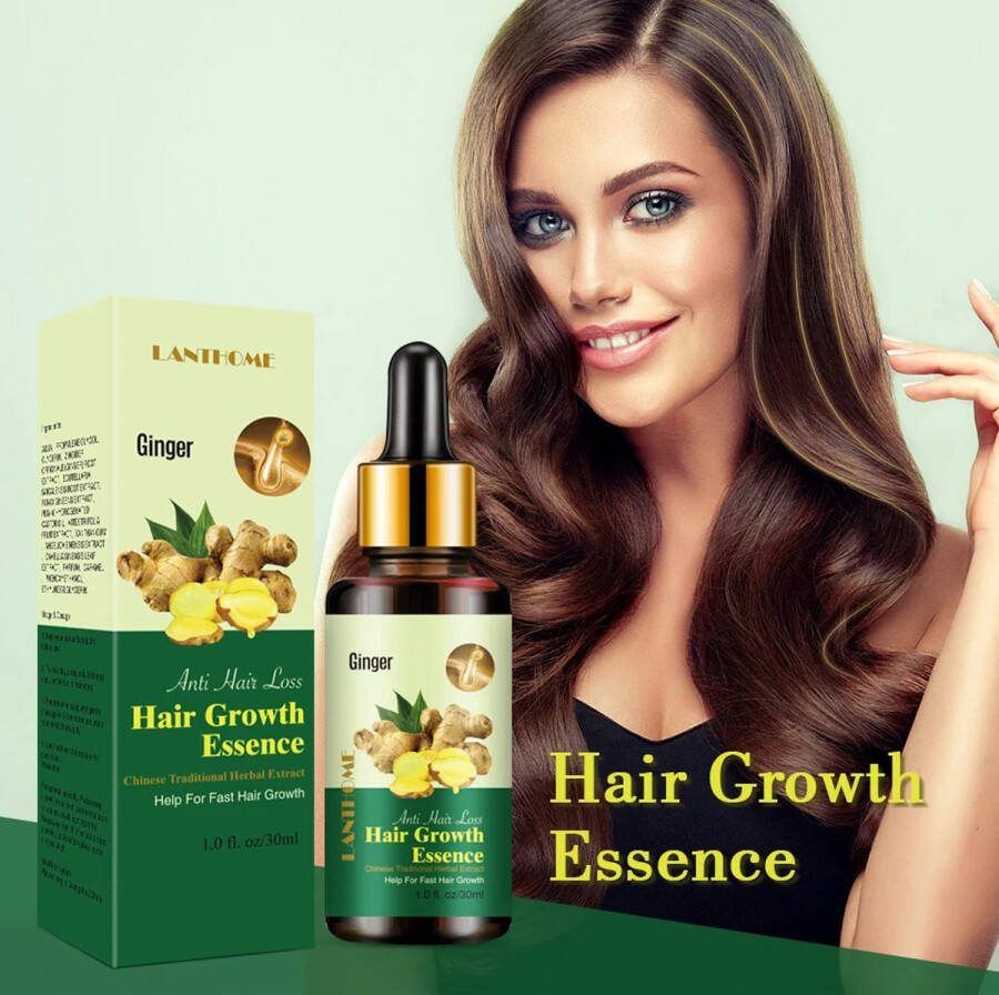 Lanthome Wilde Gember Haargroei Essence Etherische Olie anti-haaruitval olie voor snellere haargroei voor mannen en vrouwen 30ml