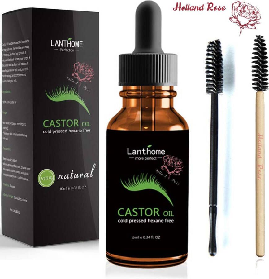 Lanthome Wimper serum met black Jamaican castor olie 100% puur natuurlijke wimpergroei met bamboe wimperborsteltje