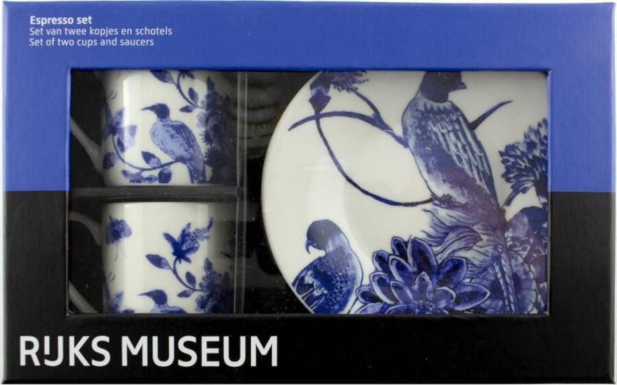Lanzfeld (museumwebshop.com) Espresso set Delfts blauwe vogels Rijksmuseum