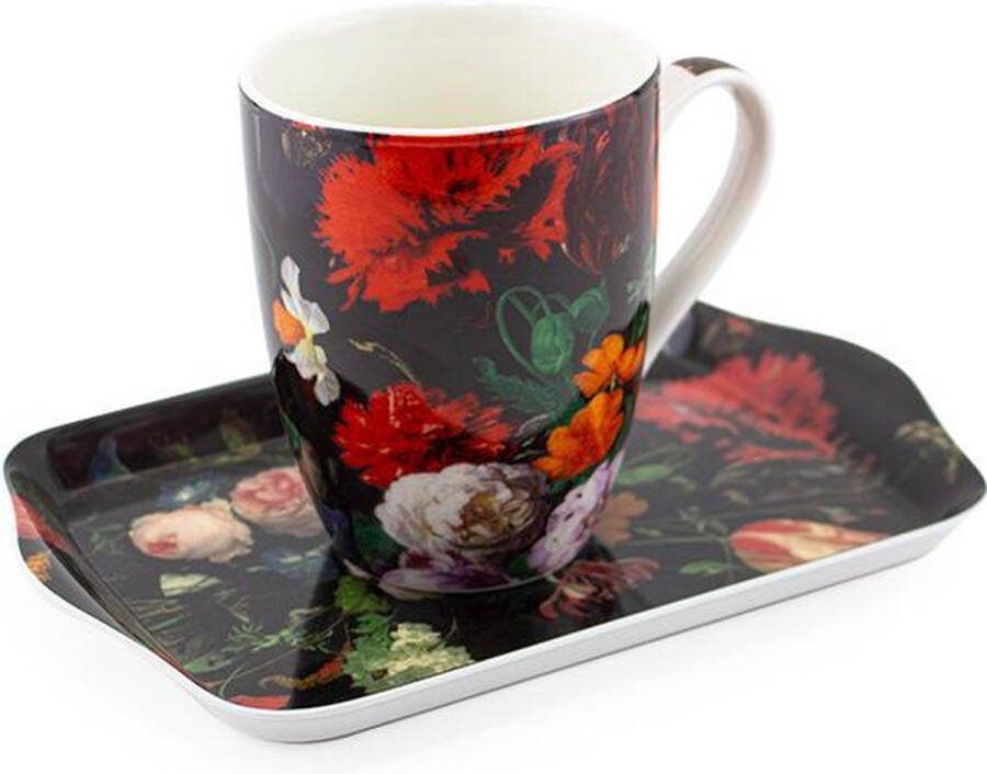 Lanzfeld (museumwebshop.com) Kado set: mok en dienblaadje De Heem Bloemstilleven