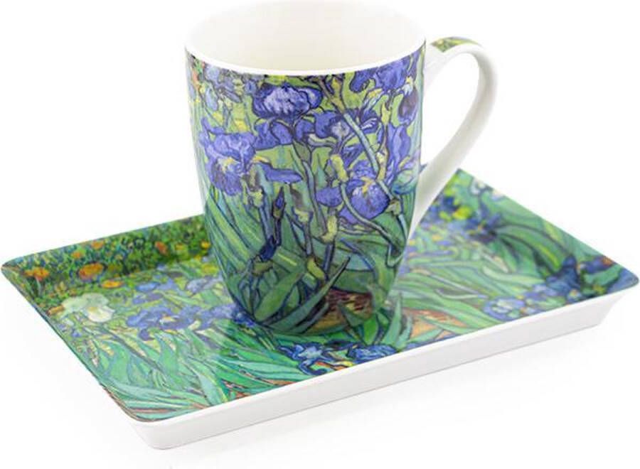 Lanzfeld (museumwebshop.com) Kado set: mok en dienblaadje Irises Van Gogh