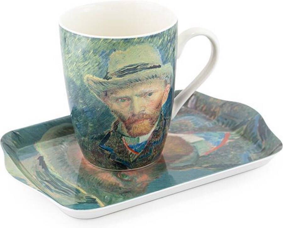 Lanzfeld (museumwebshop.com) Kado set: mok en dienblaadje Selfportrait Van Gogh
