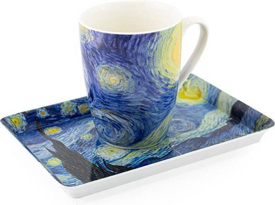 Lanzfeld (museumwebshop.com) Kado set: mok en dienblaadje Starry night Van Gogh