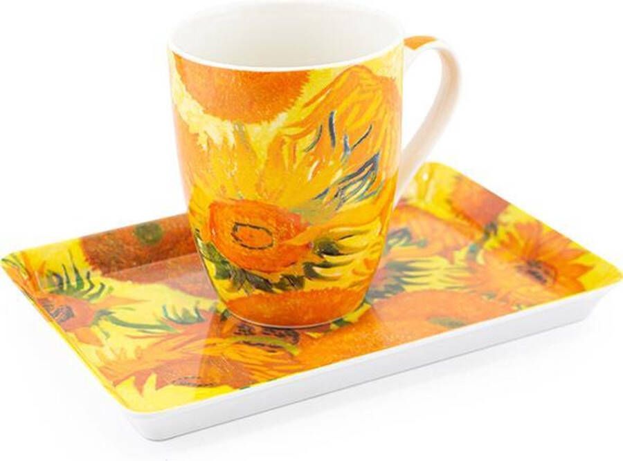 Lanzfeld (museumwebshop.com) Kado set: mok en dienblaadje Sunflowers Van Gogh