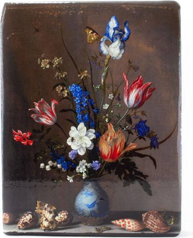 Lanzfeld (museumwebshop.com) Meesters-op-hout Delfts Blauwe Vaas Met Bloemen En Met Schelpen B. Vd Ast