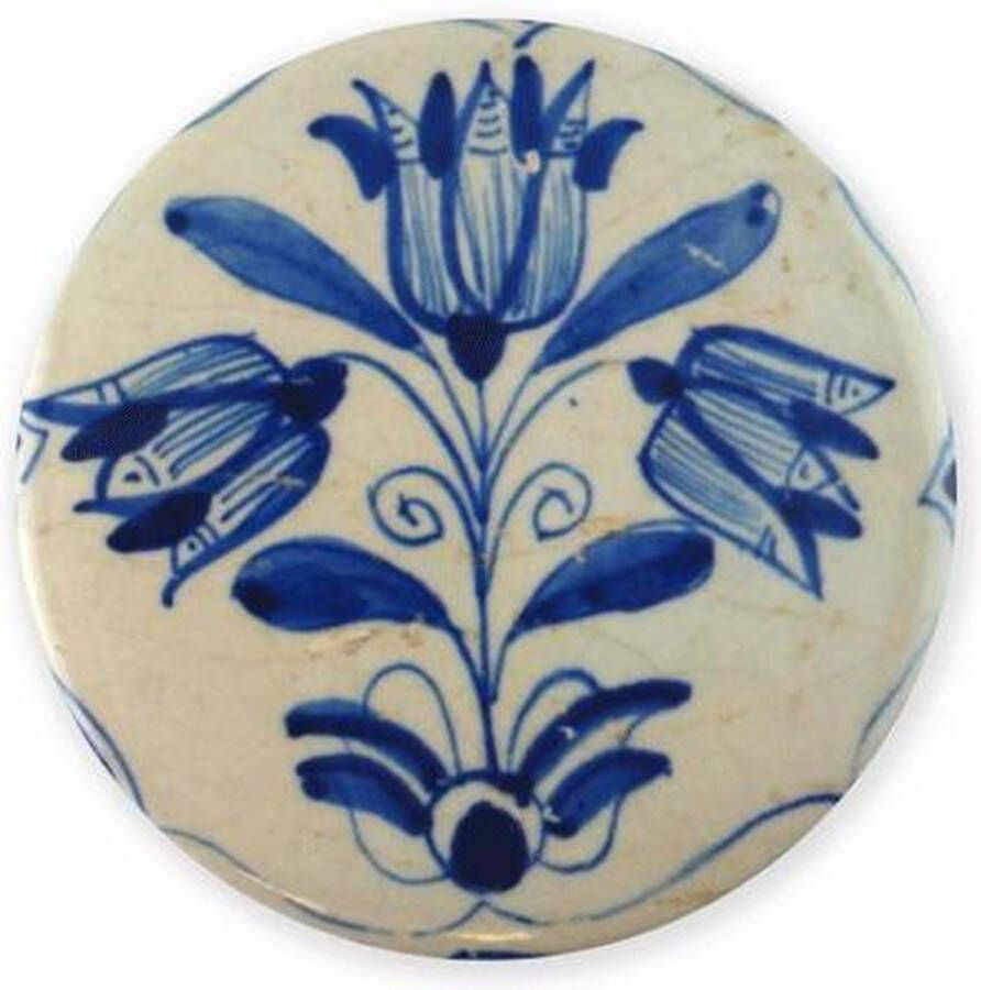 Lanzfeld (museumwebshop.com) Zakspiegeltje Ø 80 mm Delfts blauwe tulpen