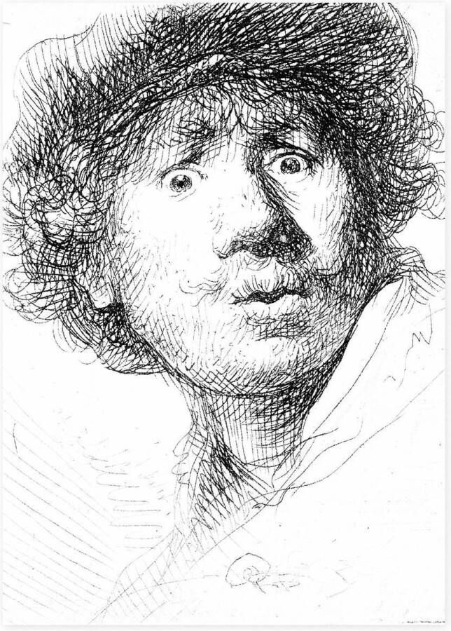 LANZFELD Theedoek Rembrandt nieuwsgierig gezicht