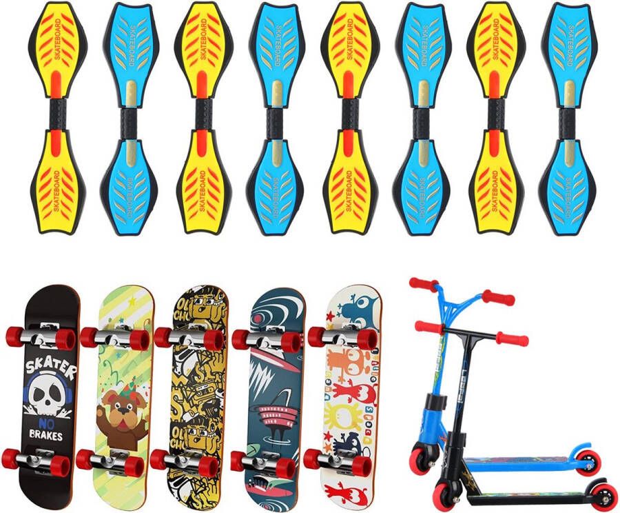 Lapcrash Fingerboard 15 stuks Fingerboard Skatepark Vinger Skateboard Tech Deck Mini Skateboard Skate Ramp Vinger Step Fingerboard Ramps Finger Step Finger Scooter Finger Bmx Kerst & Sinterklaas Cadeautjes