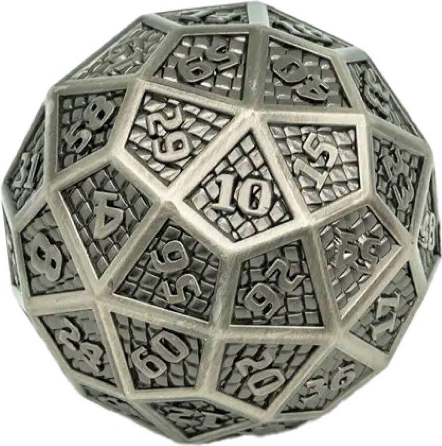 Lapi Toys Dungeons and Dragons D60 dobbelsteen D60 DnD dobbelsteen D60 D&D dobbelsteen Metaal Zilver