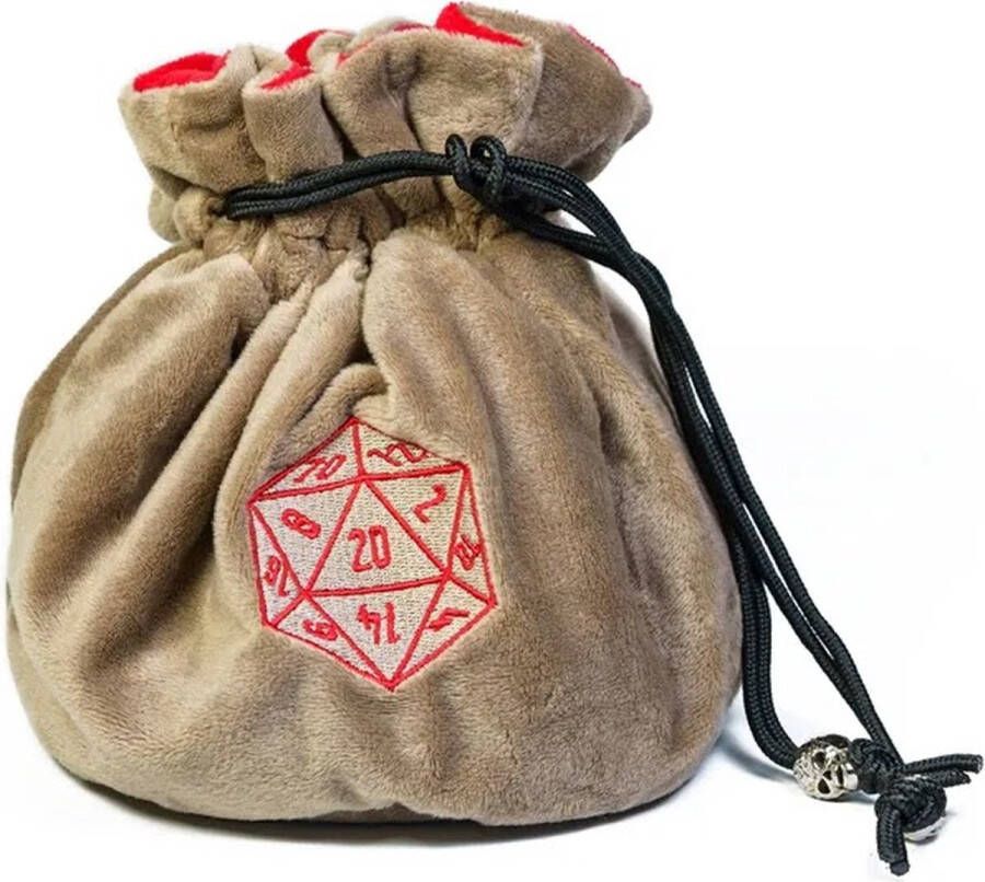 Lapi Toys Dungeons and Dragons Dice Bag DnD dice bag D&D storage bag Dice Pouch Polydice bag Fluweel Beige