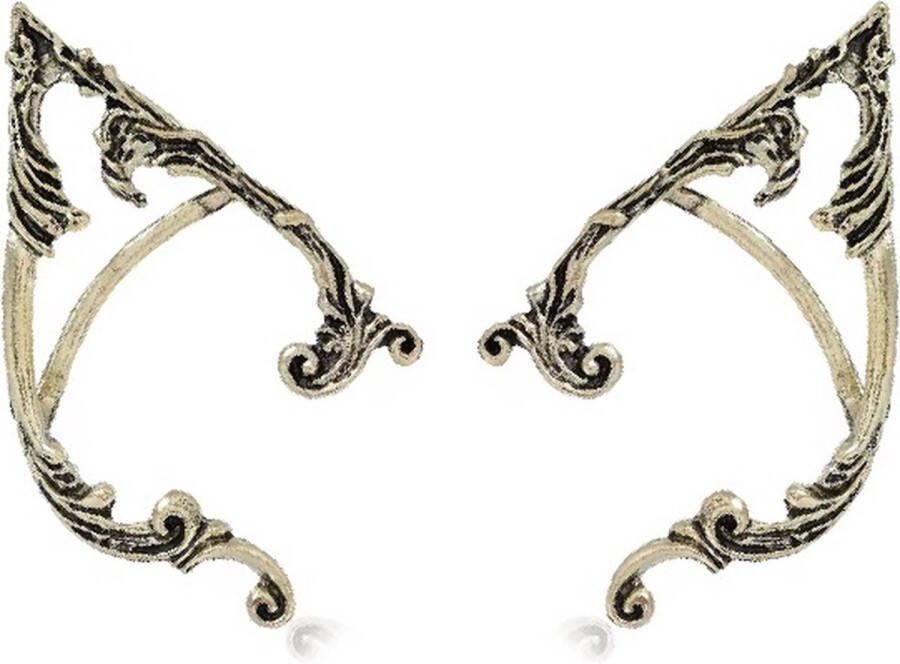 Lapi Toys Dungeons and Dragons Elfen Oren Elven Oren Elf Oren Cosplay Earcuffs Fantasy 2 stuks Zink Met oorbel gaatje Goudkleurig