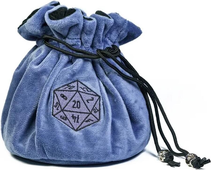 Lapi Toys Dungeons and Dragons Dice Bag DnD dice bag D&D storage bag Dice Pouch Polydice bag Fluweel Blauw