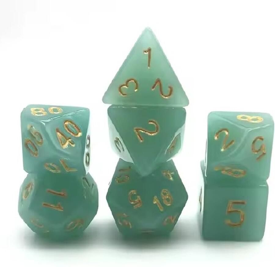 Lapi Toys Dungeons and Dragons dobbelstenen DnD Dice Polydice Dobbelstenen Dungeons Dragons D&D dobbelstenen DnD Dice Set 1 set (7 stuks) Acryl Blauw