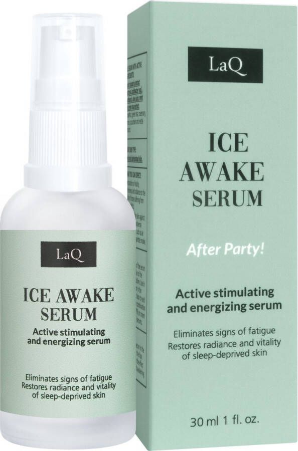 LaQ Ice Awake Serum After Party Gezichtsserum tegen Vermoeide en Uitgedroogde Huid met Munt en Komkommer 30ml