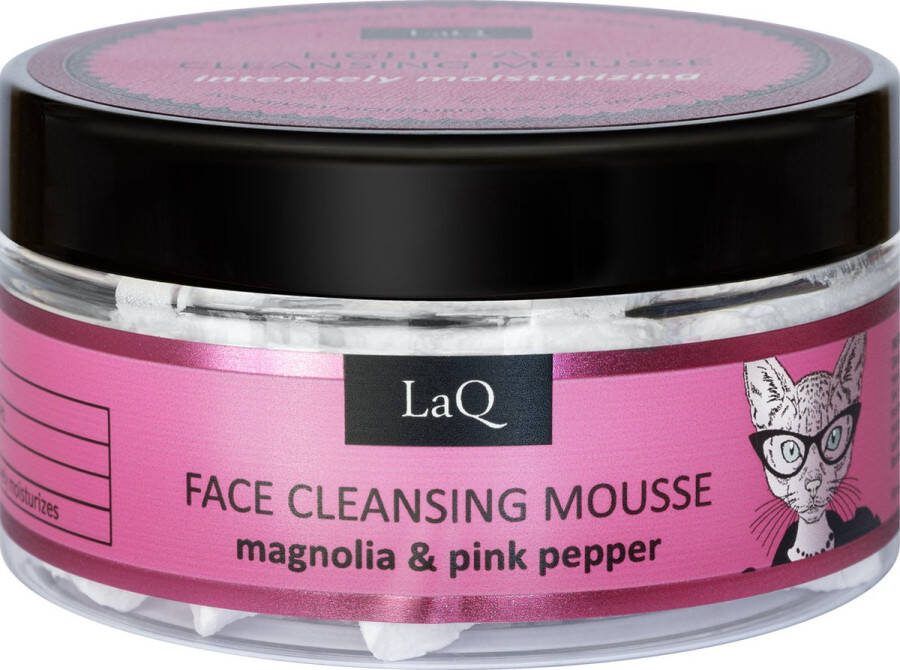 LaQ Magnolia & Pink Pepper Reinigingsmousse Gezicht Licht Luchtig Hydraterend Natuurlijk en Vegan 70g