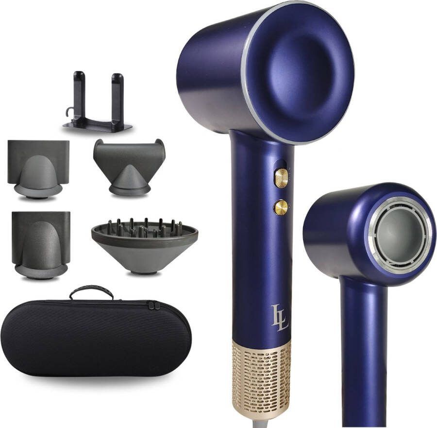 Largolash V6 Fohn met Diffuser Fohn Ionische Haardroger Nieuwste versie Juni 2024 2000W Navy
