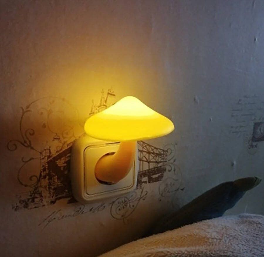 Larpcenter paddenstoel nachtlampje stekker NL only paddenstoel nachtlampje fantasy Automatisch dimmend nachtlampje Kinderkamer decoratie nachtlampje