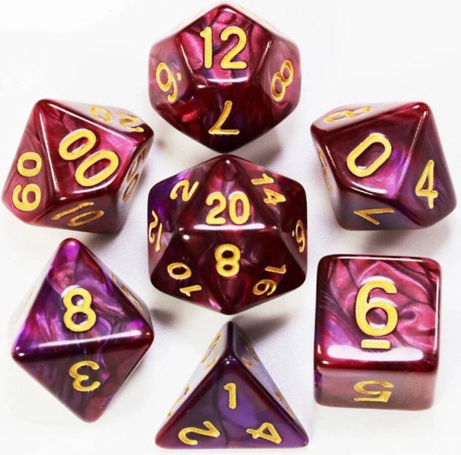 Larpcenter.nl D&D dobbelstenen set DnD dobbelstenen Paars Rood Dungeons and Dragons dobbelstenen larpcenter