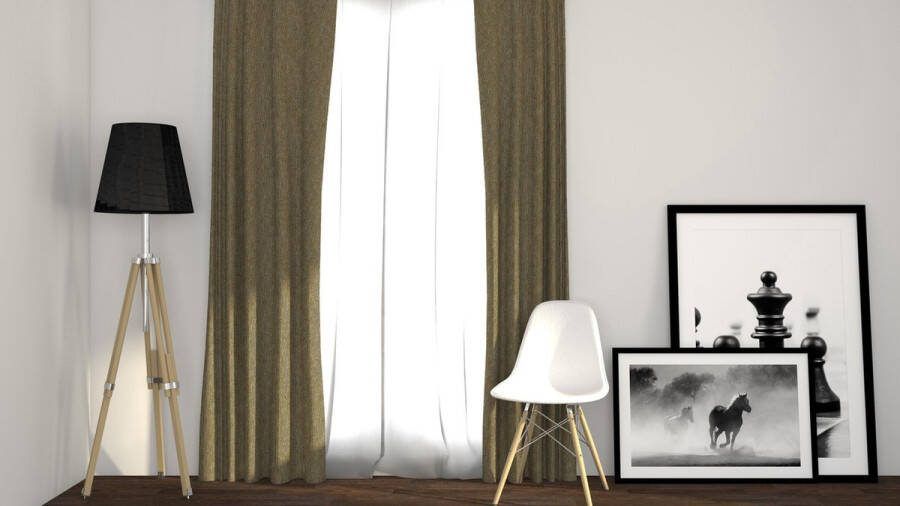 Larson Luxe Geweven Blackout Gordijn Ringen Beige 300 x 250 cm – Verduisterend & kant en klaar
