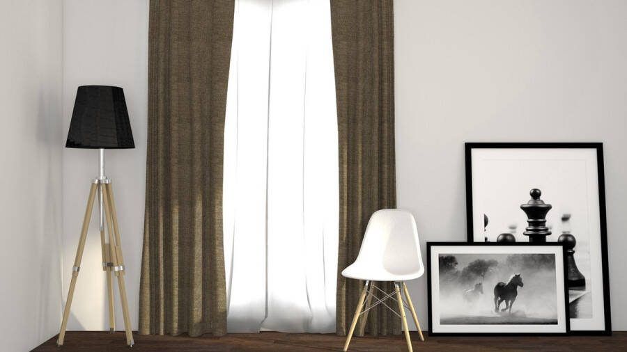 Larson Luxe geweven blackout gordijn met ringen – taupe 1.5x2.5m – Verduisterend & kant en klaar – per stuk
