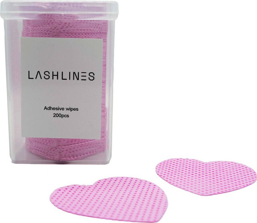 Lash Lines Adhesive Wipes Lijm Doekjes Wimperextensions Roze Hartvorm