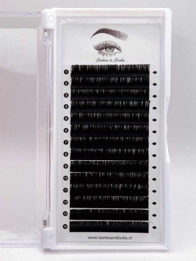 Lashes & Looks wimperextensions One by One C krul 0 10 11 mm Wimperextensions DIY Wimpers Lashes One By One Wimpers Nepwimpers Nep Wimpers Fake Eyelash Professionele Wimperextensions Hoge Kwaliteit