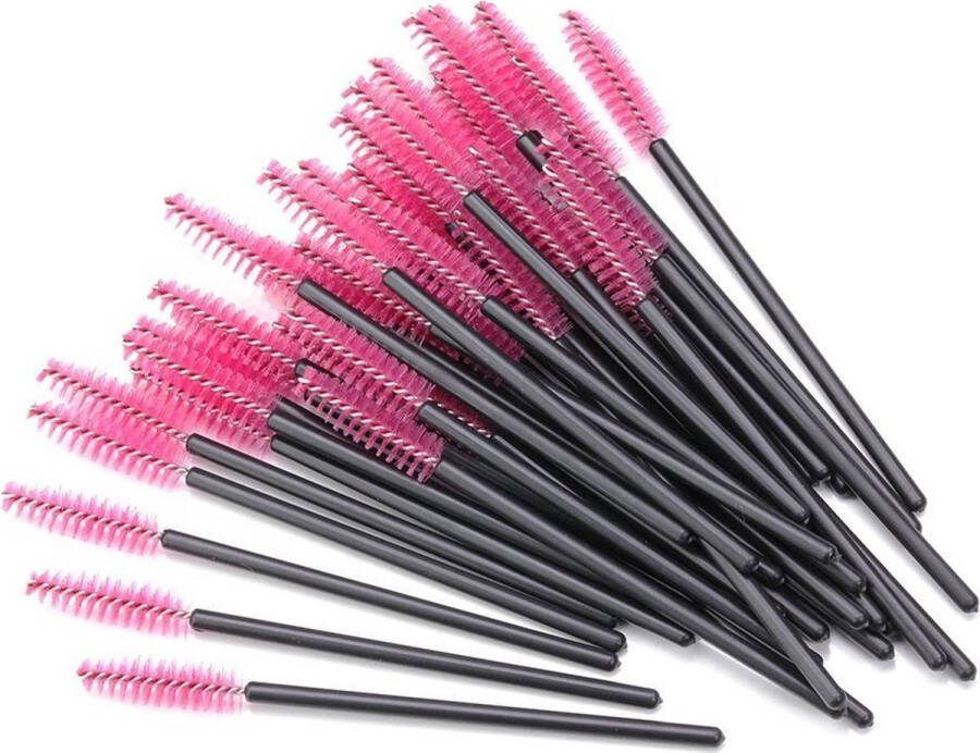 Lashes & More 50 Stuks Make-Up Wimpers Borstels Voor Wimper Extension Mascara Applicator Wands Siliconen Wegwerp Mascara Borstel Make Up kwasten