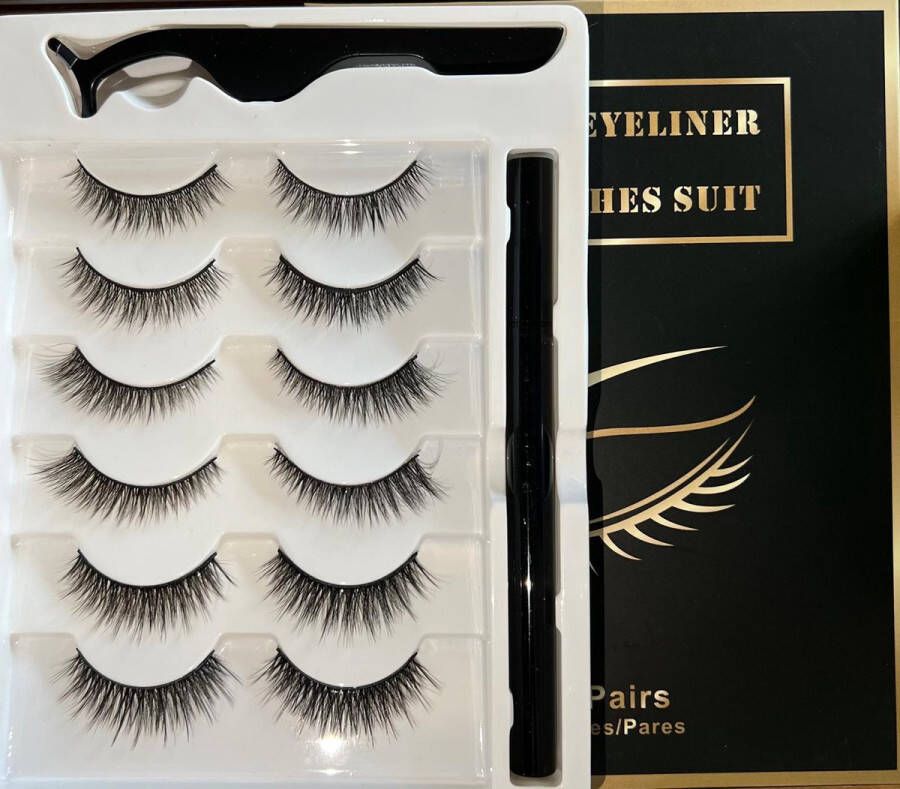 LashFusion Magnetische Wimpers met Eyeliner – 6 Herbruikbare Paren Zonder Lijm – Zachte Volumineuze Lange Nepwimpers voor Gemakkelijk en Snel Gebruik
