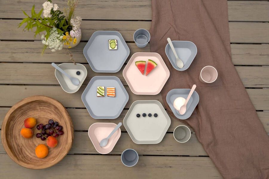 Lässig GEO Kinderservies Grijs Blauw BPA-Vrij Complete Set Bio Composiet