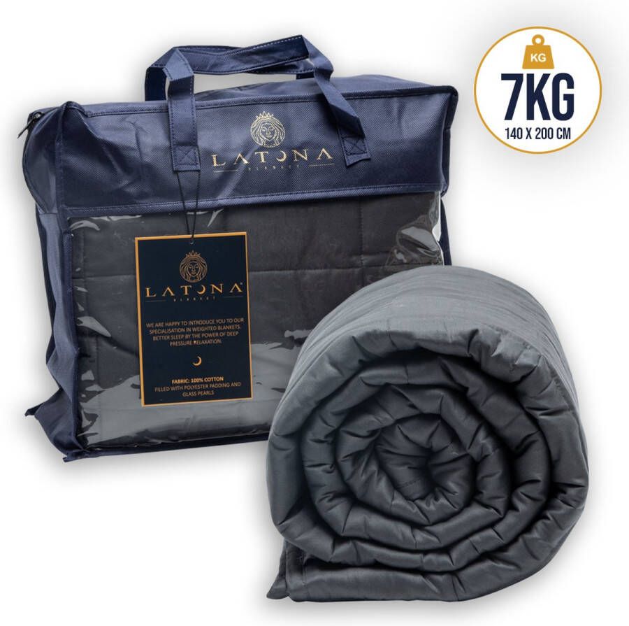 Latona Blanket Verzwaringsdeken 7kg Weighted Blanket Antraciet 140 x 200 100% polyester 5-laags