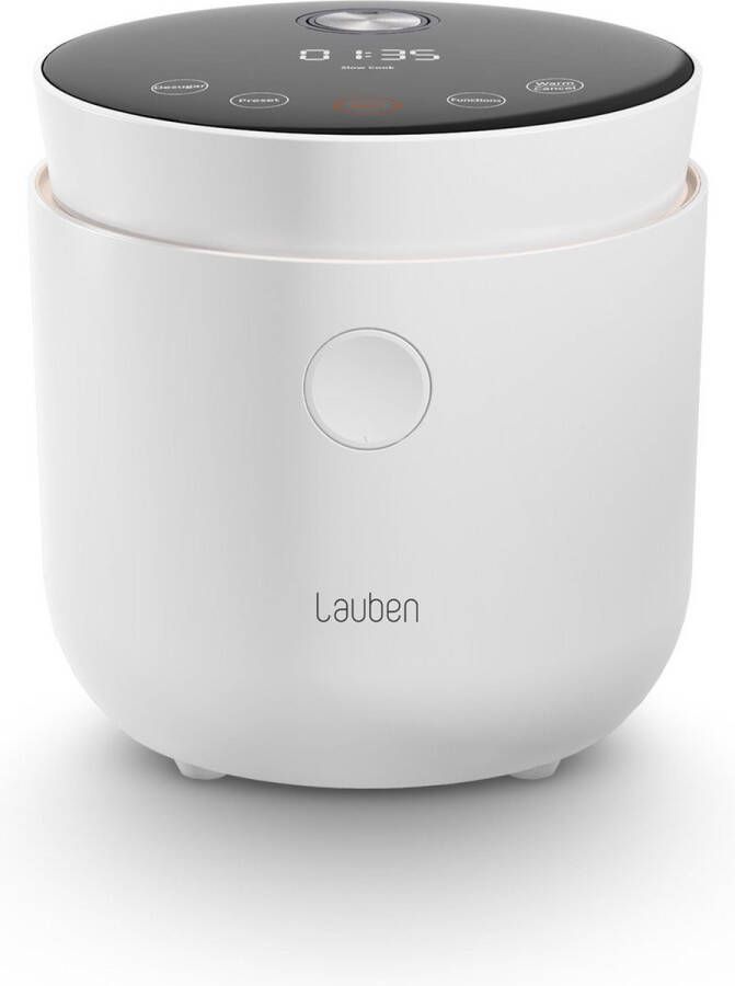 Lauben Rice Cooker 1.5L Rijstkoker Klein Rice cooker small Rijstkoker met lage suikerfunctie 500W Wit