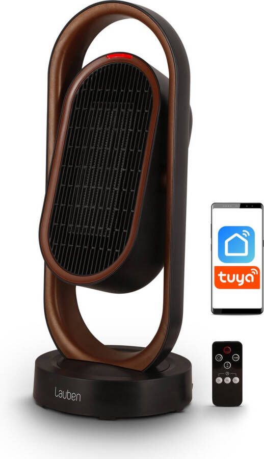 Lauben Ventilatorkachel Ventilator Heater Premium 2-in-1 Smart Heater & Ventilator Op afstand bedienbaar 1800W Zwart Bruin