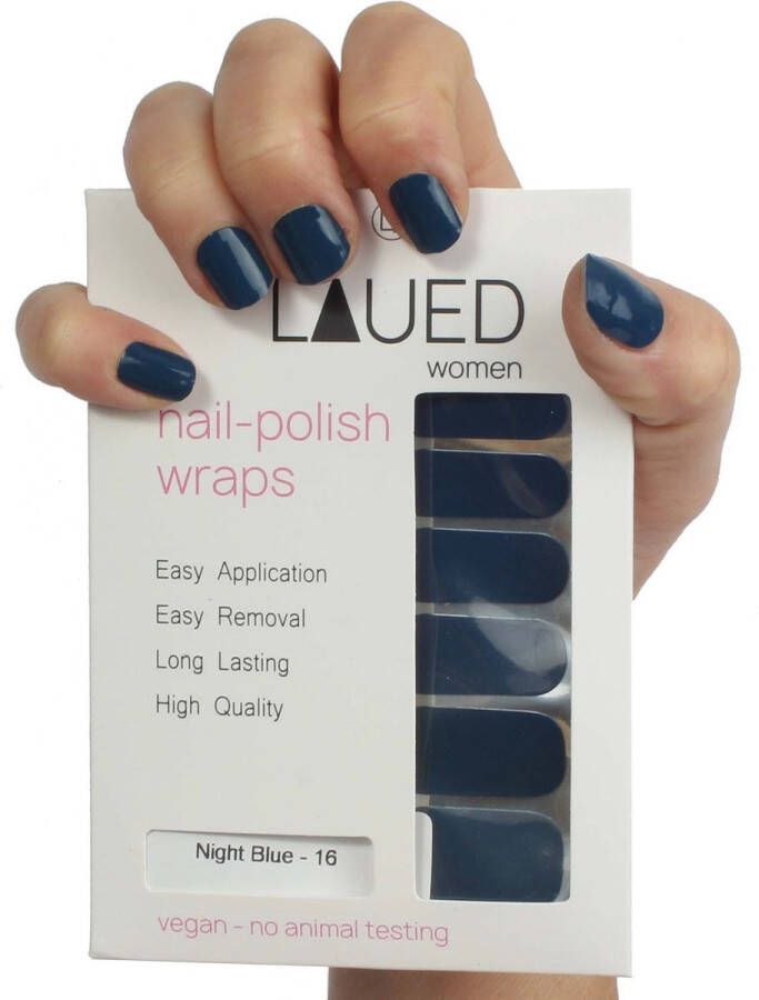 LAUED Nagelstickers Nail Wraps 16 Extreem Dunne Nagellak Stickers Manicure Nail Art Folie Night Blue