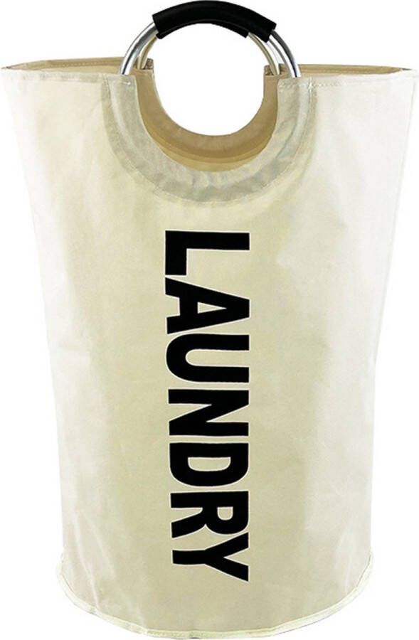 Laundryshop.nl Wasmand – Waszak – Laundry basket Opvouwbaar – 81L Off White