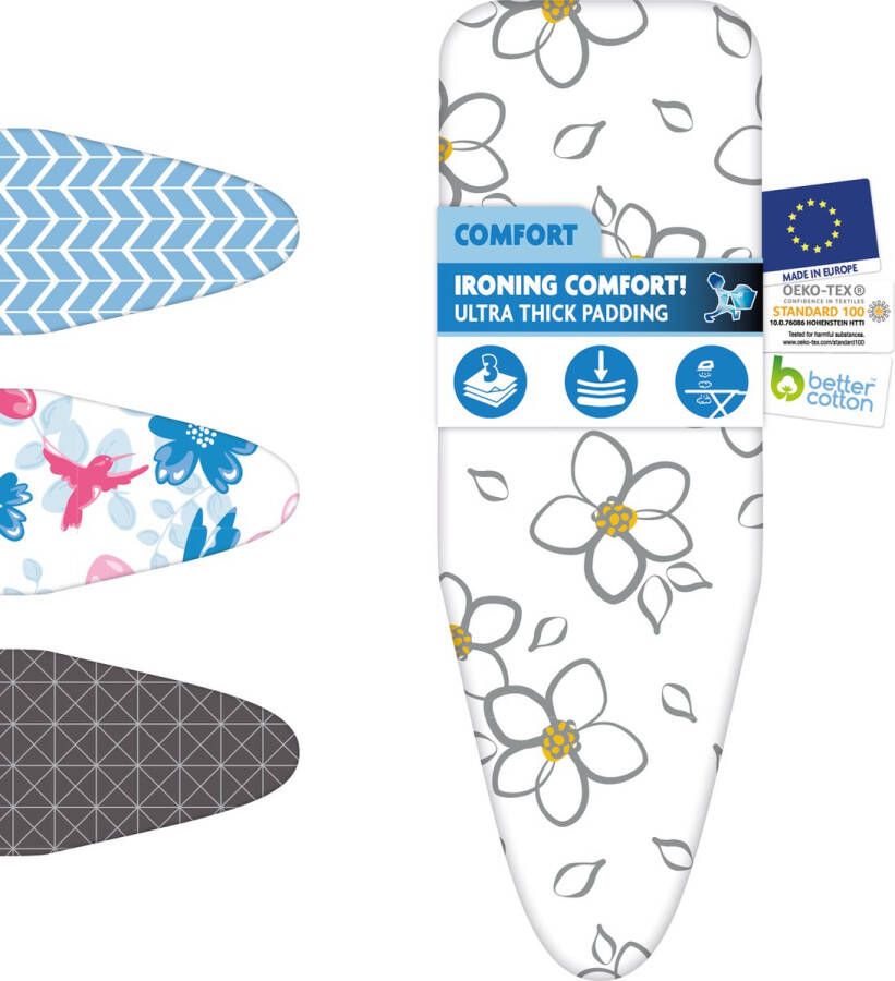 LaundrySpecialist STRIJKPLANKHOES COMFORT – 120x40 CM – Beschikbaar in TWEE MATEN Gemaakt van 100% KATOEN en uitgerust met UITZONDERLIJK DIKKE MOLTONLAAG – Extra Strijkcomfort