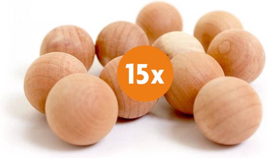 LaundrySpecialist Mottenballen Set van 15 stuks – Premium kwaliteit Cederhout voor een natuurlijke geur en natuurlijke bescherming tegen motten en insecten