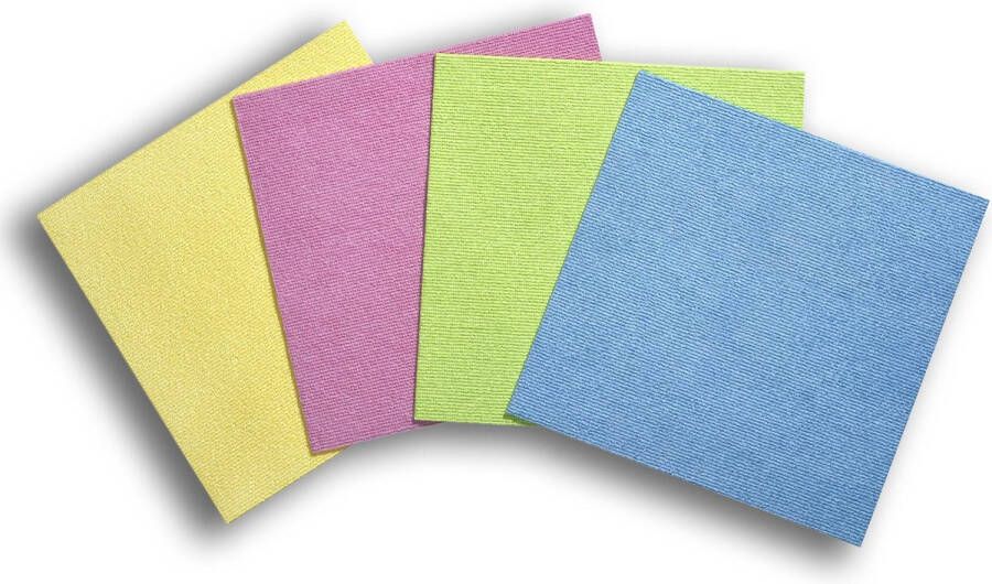 LaundrySpecialist Vaatdoekjes 4 stuks – Professionele Microvezel Vaatdoekjes – 95°C Wasbaar – 4 Kleuren Poetsdoekjes Microvezeldoeken