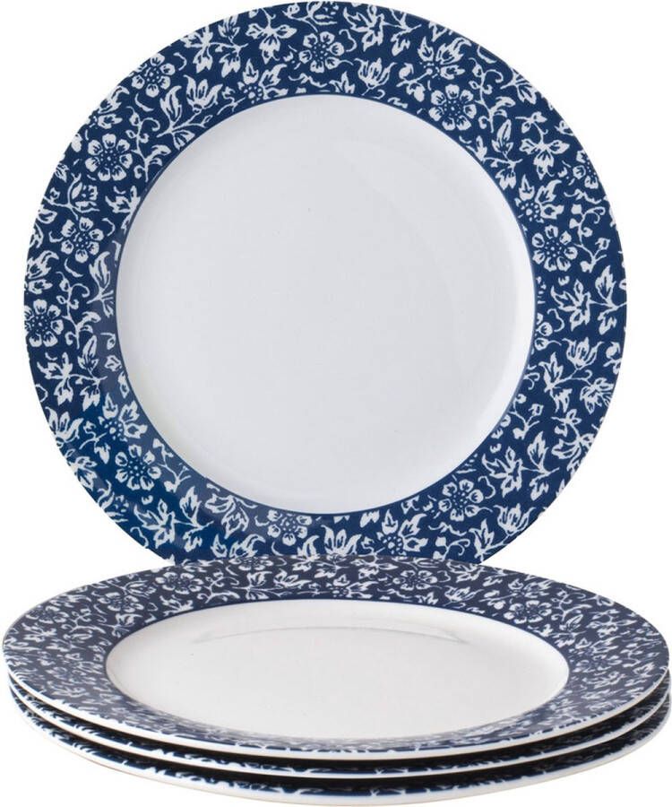 Laura Ashley Blueprint Collectables Borden set van 4 Ø 20cm Sweet Alyssum Kerst Servies Borden