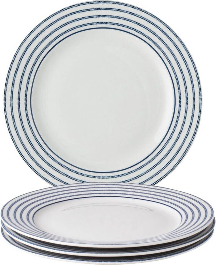 Laura Ashley Blueprint Collectables Borden set van 4 Ø 23cm Candy Stripe Kerst Servies Borden