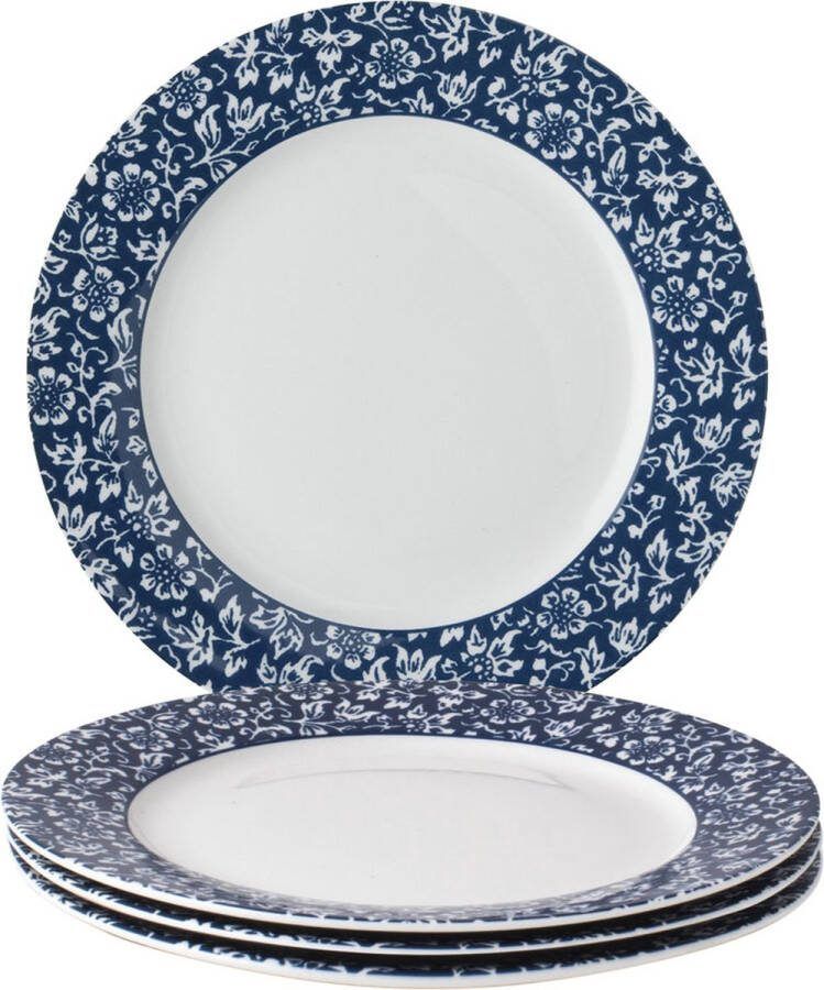 Laura Ashley Blueprint Collectables Borden set van 4 Ø 23cm Sweet Alyssum Kerst Servies Borden